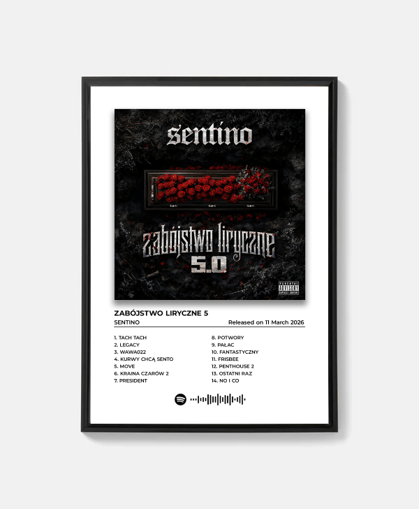 Plakat Sentino „Zabójstwo Liryczne 5” , idealny do dekoracji ścian.